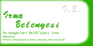 irma belenyesi business card